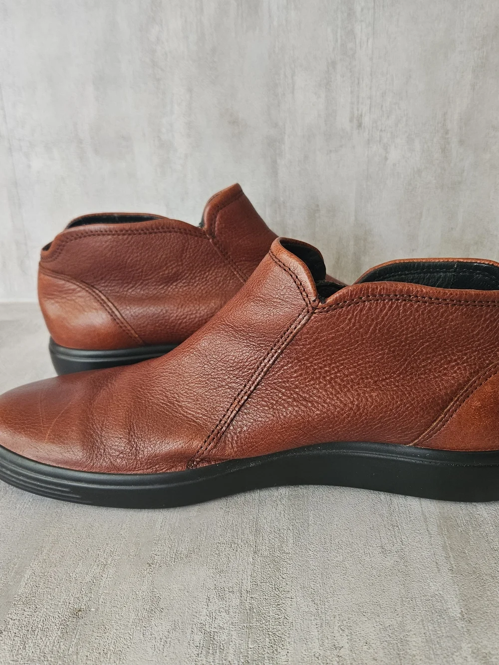 ECCO Soft 7 Cognac Brown Leather Zip Ankle Booties Size 40 / US 9 - Picture 8 of 16